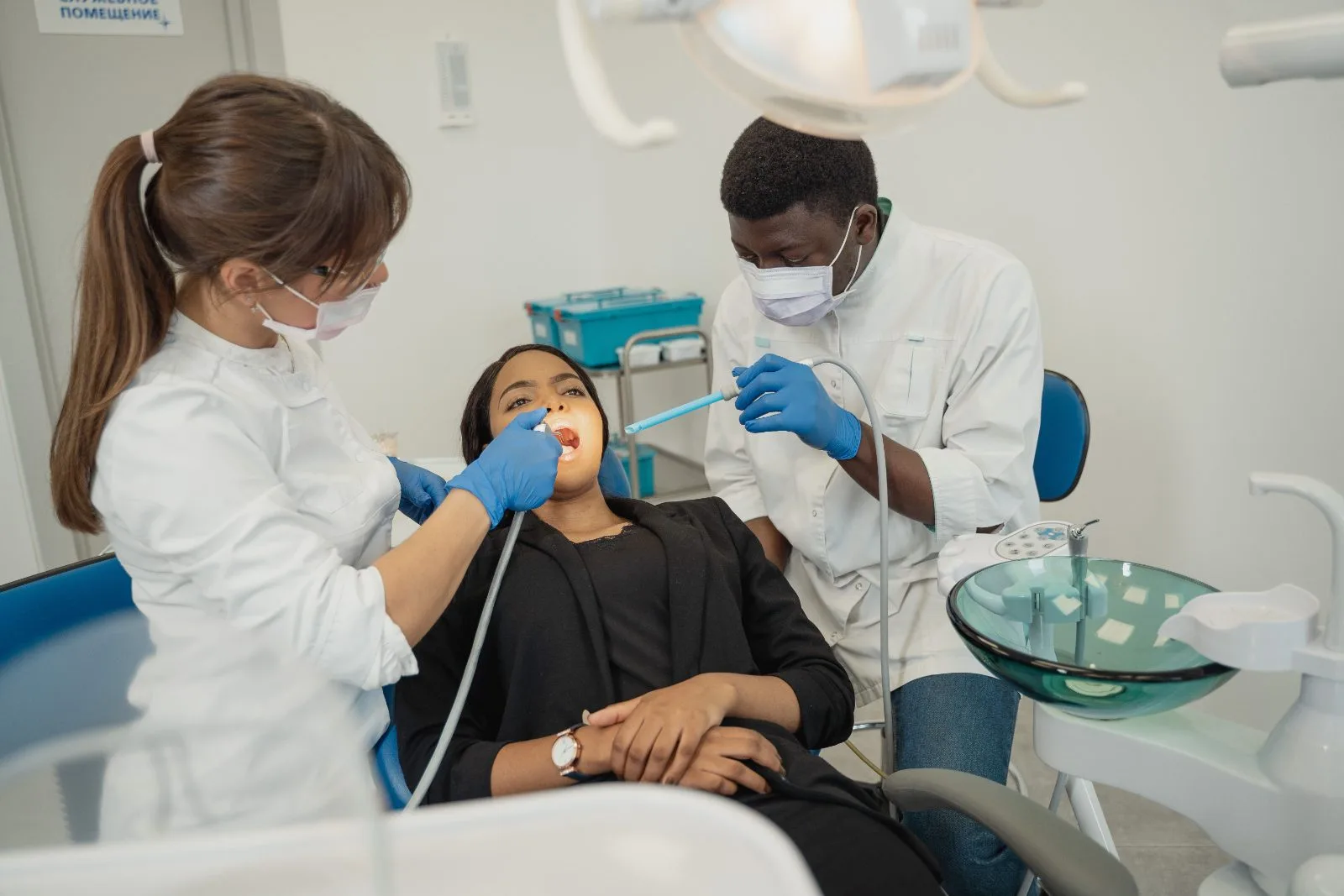 Dentist preparing instruments before a restorative appointment